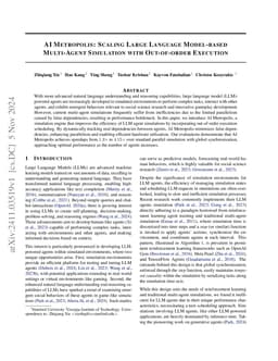 AI Metropolis: Scaling Large Language Model-based Multi-Agent Simulation
  with Out-of-order Execution