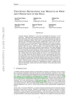 Two-Stage Pretraining for Molecular Property Prediction in the Wild