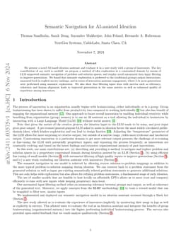 Semantic Navigation for AI-assisted Ideation