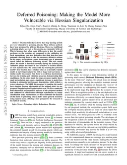 Deferred Poisoning: Making the Model More Vulnerable via Hessian
  Singularization