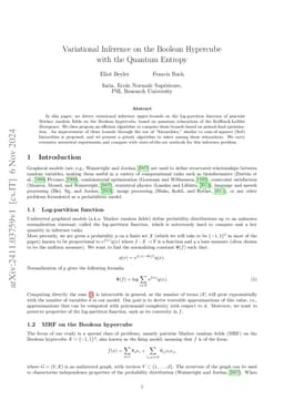 Variational Inference on the Boolean Hypercube with the Quantum Entropy