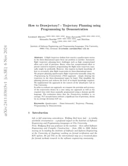 How to Drawjectory? -- Trajectory Planning using Programming by
  Demonstration