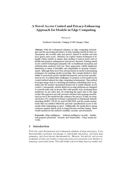 A Novel Access Control and Privacy-Enhancing Approach for Models in Edge
  Computing