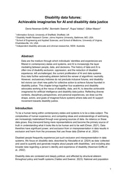 Disability data futures: Achievable imaginaries for AI and disability
  data justice