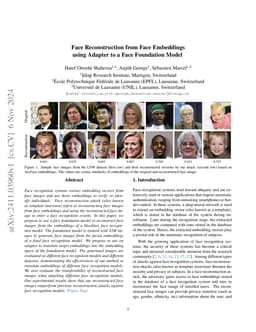 Face Reconstruction from Face Embeddings using Adapter to a Face
  Foundation Model