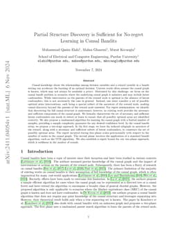 Partial Structure Discovery is Sufficient for No-regret Learning in
  Causal Bandits