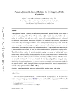 Pseudo-labeling with Keyword Refining for Few-Supervised Video
  Captioning