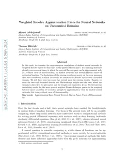 Weighted Sobolev Approximation Rates for Neural Networks on Unbounded
  Domains
