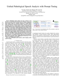 Unified Pathological Speech Analysis with Prompt Tuning
