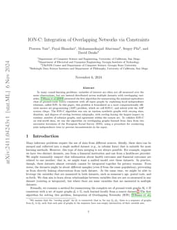 ION-C: Integration of Overlapping Networks via Constraints