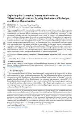 Exploring the Danmaku Content Moderation on Video-Sharing Platforms:
  Existing Limitations, Challenges, and Design Opportunities