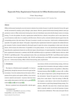 Hypercube Policy Regularization Framework for Offline Reinforcement
  Learning