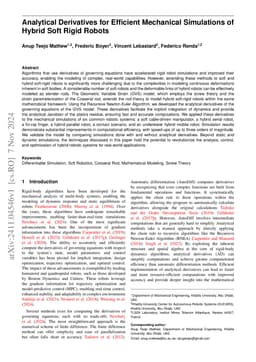 Analytical Derivatives for Efficient Mechanical Simulations of Hybrid
  Soft Rigid Robots