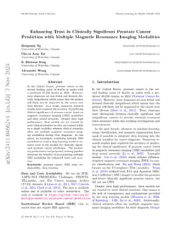 Enhancing Trust in Clinically Significant Prostate Cancer Prediction
  with Multiple Magnetic Resonance Imaging Modalities