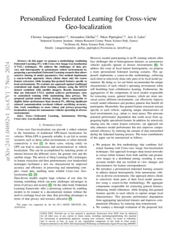 Personalized Federated Learning for Cross-view Geo-localization