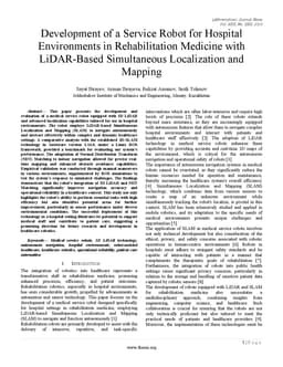 Development of a Service Robot for Hospital Environments in
  Rehabilitation Medicine with LiDAR Based Simultaneous Localization and
  Mapping