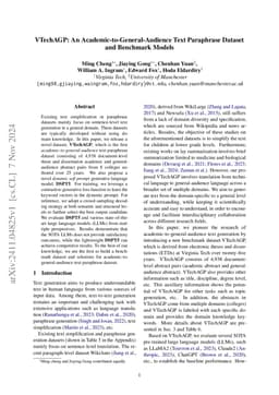 VTechAGP: An Academic-to-General-Audience Text Paraphrase Dataset and Benchmark Models