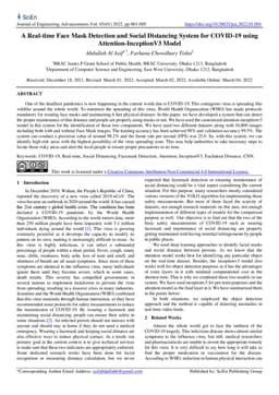A Real-time Face Mask Detection and Social Distancing System for
  COVID-19 using Attention-InceptionV3 Model