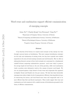 Word reuse and combination support efficient communication of emerging
  concepts
