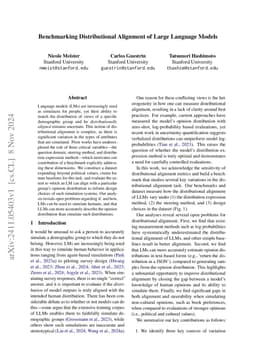 Benchmarking Distributional Alignment of Large Language Models