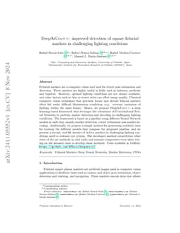DeepArUco++: Improved detection of square fiducial markers in
  challenging lighting conditions