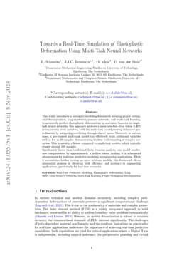 Towards a Real-Time Simulation of Elastoplastic Deformation Using
  Multi-Task Neural Networks