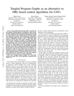 Tangled Program Graphs as an alternative to DRL-based control algorithms
  for UAVs