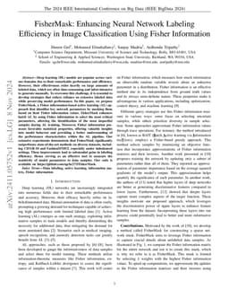 FisherMask: Enhancing Neural Network Labeling Efficiency in Image
  Classification Using Fisher Information