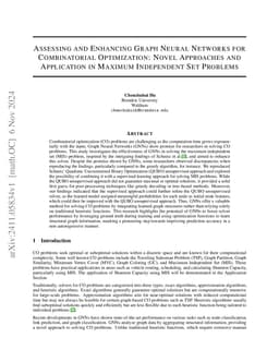 Assessing and Enhancing Graph Neural Networks for Combinatorial
  Optimization: Novel Approaches and Application in Maximum Independent Set
  Problems