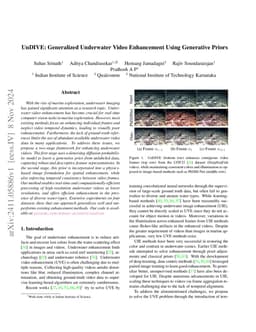 UnDIVE: Generalized Underwater Video Enhancement Using Generative Priors