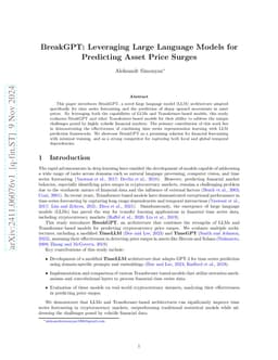 BreakGPT: Leveraging Large Language Models for Predicting Asset Price
  Surges