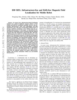 IDF-MFL: Infrastructure-free and Drift-free Magnetic Field Localization
  for Mobile Robot