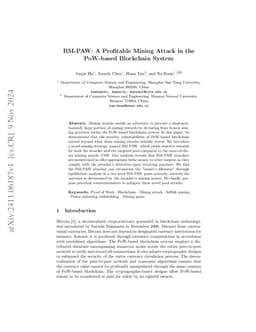 BM-PAW: A Profitable Mining Attack in the PoW-based Blockchain System