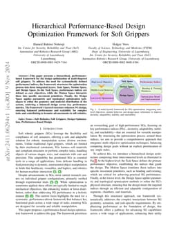 Hierarchical Performance-Based Design Optimization Framework for Soft Grippers