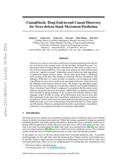 CausalStock: Deep End-to-end Causal Discovery for News-driven Stock
  Movement Prediction