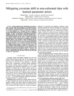 Mitigating covariate shift in non-colocated data with learned parameter
  priors