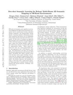 Few-shot Semantic Learning for Robust Multi-Biome 3D Semantic Mapping in
  Off-Road Environments