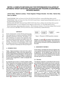 METRIC: a complete methodology for performances evaluation of automatic
  target Detection, Recognition and Tracking algorithms in infrared imagery