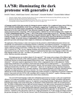 LA4SR: illuminating the dark proteome with generative AI