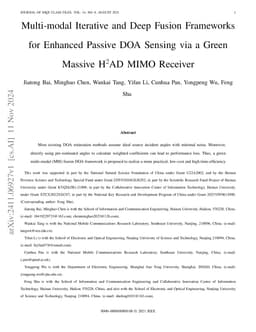 Multi-modal Iterative and Deep Fusion Frameworks for Enhanced Passive
  DOA Sensing via a Green Massive H2AD MIMO Receiver