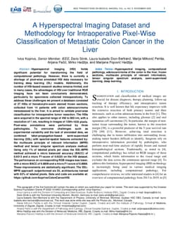 A Hyperspectral Imaging Dataset and Methodology for Intraoperative
  Pixel-Wise Classification of Metastatic Colon Cancer in the Liver