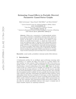 Estimating Causal Effects in Partially Directed Parametric Causal Factor
  Graphs
