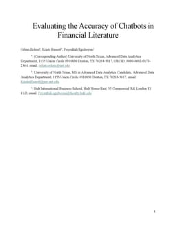 Evaluating the Accuracy of Chatbots in Financial Literature