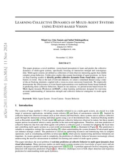 Learning Collective Dynamics of Multi-Agent Systems using Event-based
  Vision