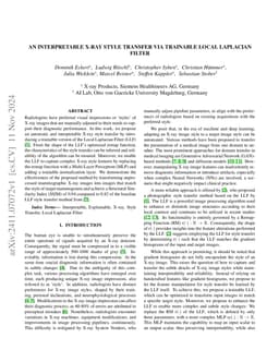 An Interpretable X-ray Style Transfer via Trainable Local Laplacian Filter
