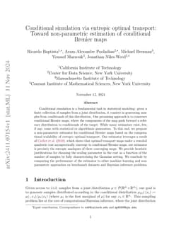 Conditional simulation via entropic optimal transport: Toward
  non-parametric estimation of conditional Brenier maps