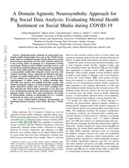 A Domain-Agnostic Neurosymbolic Approach for Big Social Data Analysis:
  Evaluating Mental Health Sentiment on Social Media during COVID-19