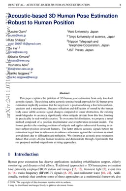 Acoustic-based 3D Human Pose Estimation Robust to Human Position