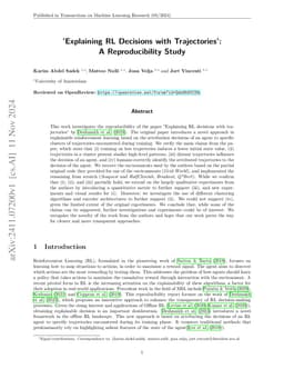 Éxplaining RL Decisions with Trajectories': A Reproducibility Study