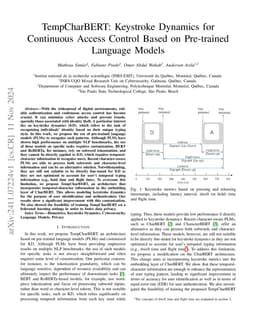 TempCharBERT: Keystroke Dynamics for Continuous Access Control Based on
  Pre-trained Language Models